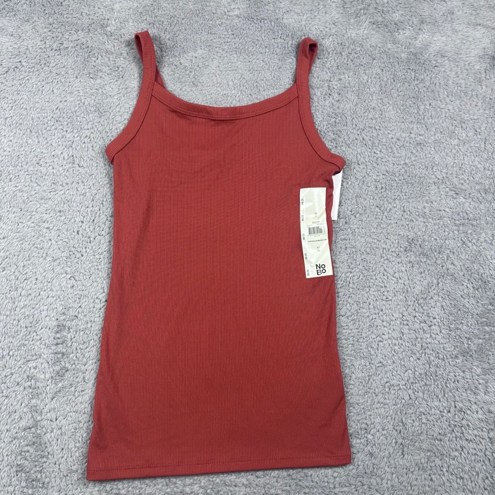No Boundaries‎ Rib Cami Womens XS Harvest Red Ribbed Knit Tank Top NB34100002541